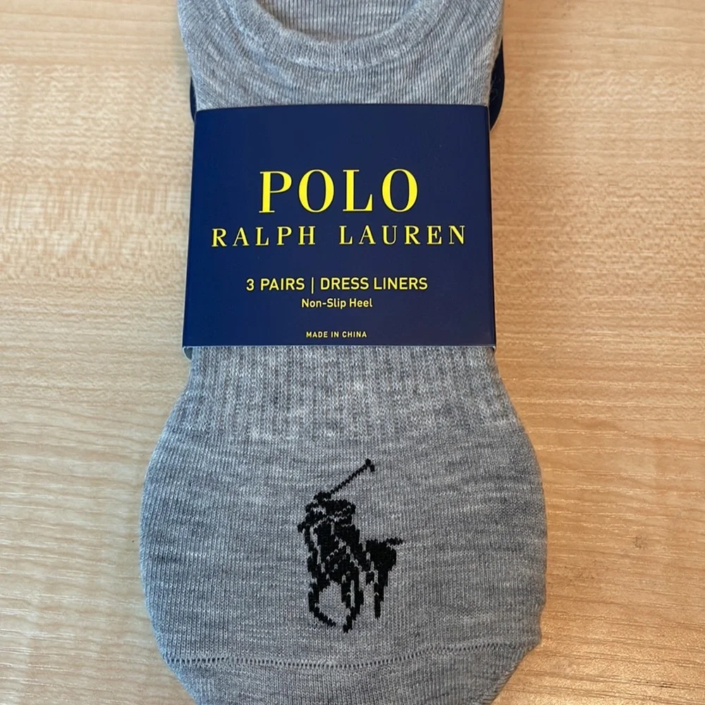 Polo Multicolor Canvas Card Holder w/ POLO Logo AND 3 Pack Grey Dress Liners